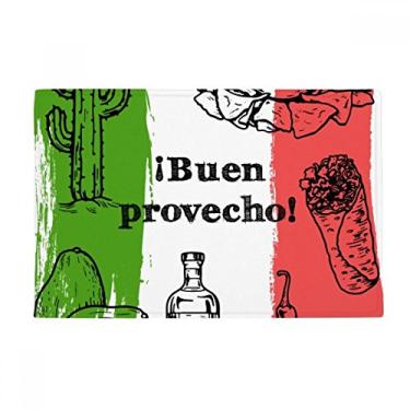 Imagem de DIYthinker Esboço do México Bandeira de Culinária Tapete de Cacto Redondo Tapete Antiderrapante para Porta de Banheiro