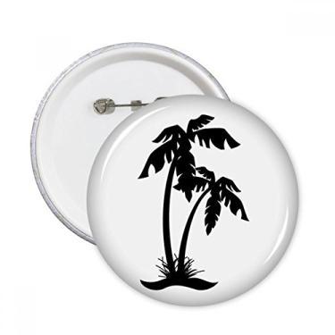 Imagem de Silhueta de praia preta de coqueiro, broches, decoração de roupas, 5 peças, presente