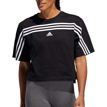 Imagem de adidas Women's Must Haves Ringer 3-Stipes T-Shirt (Coral/White, XS)