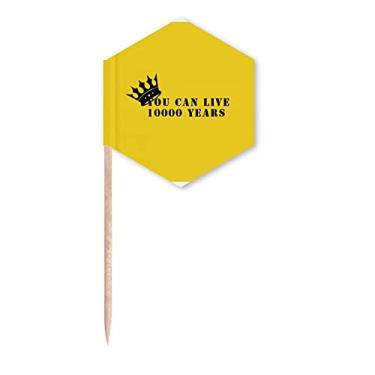 Imagem de Ten Thousand Years Life Art Deco, presente, bandeiras de palito, palitos de cupcake, festa comemoração