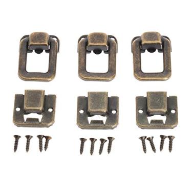 Imagem de 6 pcs Antique Bronze Jóias Decorativas Presente Caixa De Vinho Caixa De Madeira Mala de Mala Hasp Toggle Toggle Gavetas Fivela 37mm x 25mm YYDFPIIA (Color : A)