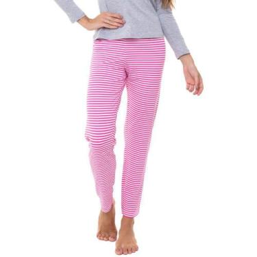 Imagem de Calça Feminina E-Pijama 5116 Viscolycra - Pink Stripes - Sepie