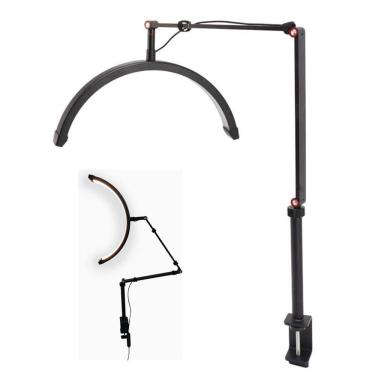 Imagem de Luminaria Arco Meia Lua 3 Tons Led Estetica Spa Suporte Celular Mesa Salao de Beleza Limpeza de Pele Iluminaçao Ajustavel