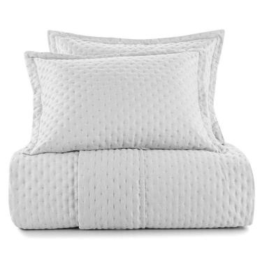 Imagem de Kit Colcha Cobre Leito Ultrassônico com Porta Travesseiro Tapetes Júnior Colcha Cinza - King