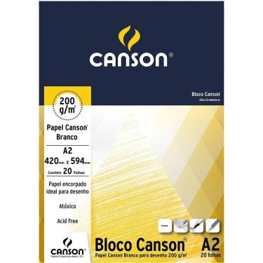Imagem de Bloco Canson Papel Branco A2 200 g/m 20 Fls 66667043