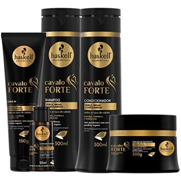 Imagem de Kit Haskell Cavalo Forte Shampoo Condicionador 300ml Máscara 250g 5 itens