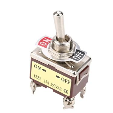 Imagem de QANYEGN 5 Peças Interruptor De Alternância Liga/desliga De 2 Posições, Montagem De 4 Pinos 12mm, Interruptor De Alternância 15a 250vac Para Controle Elétrico Confiável