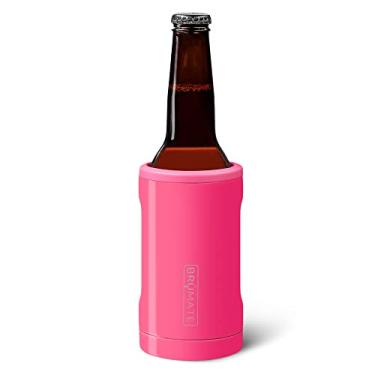 Imagem de BrüMate Hopsulator Bott'l Cooler térmico para garrafas de vidro padrão de 355 ml | Suporte de bebida de aço inoxidável isolado para garrafa de vidro para cerveja e refrigerante (rosa neon)