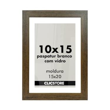 Imagem de Kit 2 Molduras 10x15cm Quadro Vidro Paspatur Branco Porta Retrato Foto Fotografia Parede Madeira Cabeceira Quarto Sala C