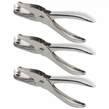 Imagem de Kit 3 Alicate Furador Papel 6Mm Perfurador Cortador Multiuso