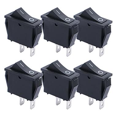 Imagem de mxuteuk Pcs Snap-In Rocker Switch Alternância Interruptor De Alimentação Spst Posição Ac 250V 6A 125V 10A, Uso Para Carro Auto Barco Eletrodomésticos Mxu3-101 2 Pinos Preto Liga-Desliga