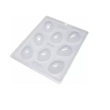 Imagem de 3 Formas de ovo de pascoa liso 30g bwb simples 704 Tradicional Chocolate