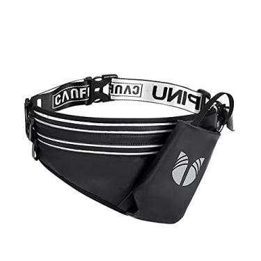 Imagem de Pochete com suporte para garrafa de água, listras refletivas para homens e mulheres, bolsa de bumbum de quadril, cinto de corrida ajustável, bolsa de fone de ouvido, bolso de viagem, bolsa para