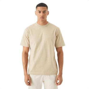 Imagem de Camiseta Oversized Larga Streetwear Algodão T- Shirt Básica Masculina (BR, Alfa, G, Regular, Off-White)