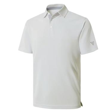 Imagem de Camisetas de golfe masculinas de manga curta e longa com absorção de umidade, piquê, mesclado, casual, golfe, Creme, M