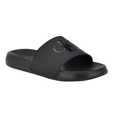 Imagem de Calvin Klein Sandália masculina Wiston Slide, Logotipo preto 002, 45