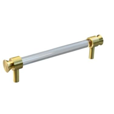 Imagem de Armário de cozinha de cristal acrílico puxa puxadores de gaveta do armário de sapato ouro t forma cômoda porta alças ferragem de móveis, furo de 160mm ao furo, 1