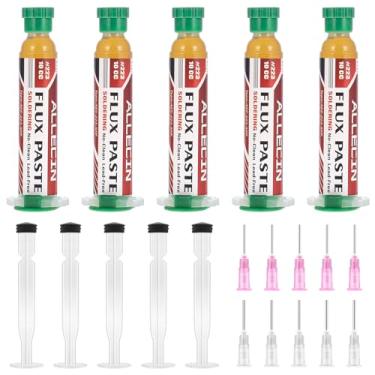 Imagem de ALLECIN Fluxo de solda No Clean 223 10CC Seringa de pasta de fluxos de solda eletrônicos de alta viscosidade 10 mL para placas de circuito e fio elétrico de cobre com ferramenta de distribuição de
