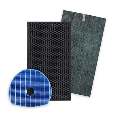 Imagem de PUREBURG Conjunto de filtros HEPA verdadeiros de substituição compatível com purificador de ar Sharp KC-860U PlasmaCluster, substitui a peça FZ-C150HFU FZ-C150DFU FZ-C100MFU