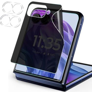Imagem de Zeking Pacote com 2 protetores de tela frontal para Motorola Razr 50 Ultra/Razr Plus (2024) (não vidro temperado) e 2 protetores de lente de câmera, antiespião HD transparente [compatível com capas],