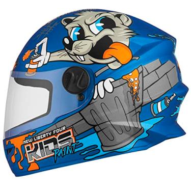 Imagem de Pro Tork Capacete Infantil Liberty Four Kids Paint 54, Cor: Azul Fosco