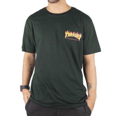 Imagem de Camiseta Thrasher Flame Logo Button Masculina-Masculino
