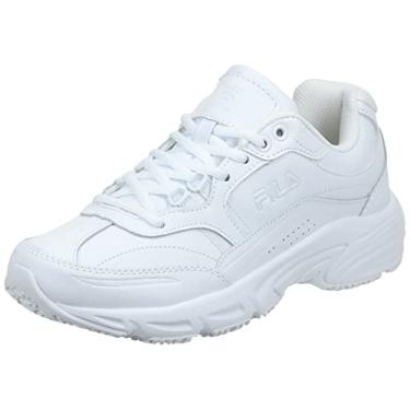 Imagem de Sapato de treinamento de trabalho de memória FILA feminino, branco / branco / branco, 9 W US