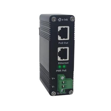 Imagem de Injetor PoE - Injetor Gigabit PoE+ Industrial IEEE802.3 a 30W Adaptador POE Endurecido com Entrada DIN 12-48V DC, Montagem na Parede