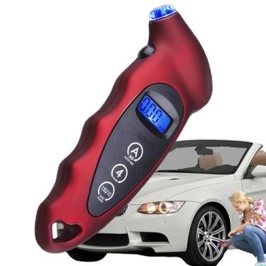 Imagem de Shakven Medidor digital de pneus, medidor digital de pressão de pneus para carros | Medidor de pressão de pneu de carro 150PSI, luz de fundo do display LCD - Punho antiderrapante, medidor de pressão