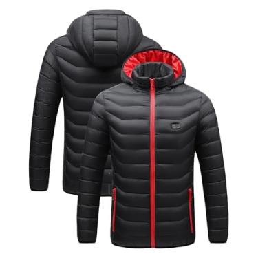 Imagem de SofLuxe Jaqueta Aquecida para Homens Aquecimento Instantâneo Moletom com Capuz Aquecedor Corporal 2 Interruptores Casaco Aquecido 11 Zonas de Aquecimento, Preto, P