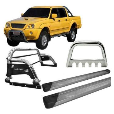 Imagem de Kit Quebra Mato'estribo'santo Antônio H3 L200 04 Cromado - HOZZ