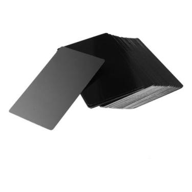 Imagem de 100 Peças De Cartões De Metal Liso Para Gravação A Laser Aluminio - Ac