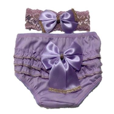 Imagem de Conjunto Luxo Calcinha Bunda Rica Com Faixa de Cabelo RN a 12 meses - 