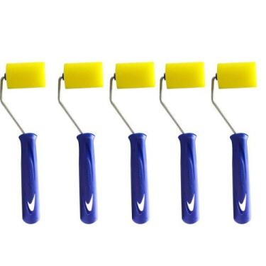 Imagem de Kit 5 unidades rolo para pintura poliester 5cm com suporte - Tigre