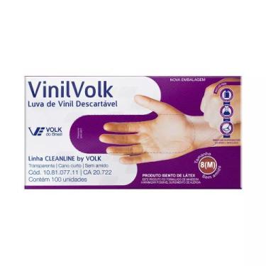 Imagem de Luva de Vinil para Procedimentos VinilVolk Descartável Não Estéril Sem