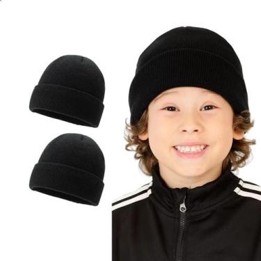 Imagem de Kit 2 Touca Gorro Infantil Unissex 5 a 12 Anos De Inverno Quentinha Pr