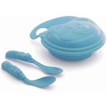 Imagem de Kit Papinha Urso Com 3 Peças Para Bebê Alimentação Menino - Koala Baby