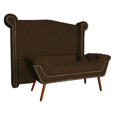Imagem de Conjunto Sienna Cabeceira e Recamier King 195 Cm Corano Marrom - LM DE