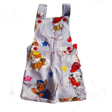 Imagem de Roupas D Bebê Jardineira Brim Jeans Patrulha Canina Infantil - ANJO DA