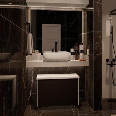 Imagem de Gabinete Armario Armarinho Balcão de Banheiro Gaveteiro 80cm - Utility