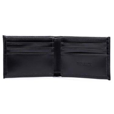 Imagem de Carteira Masculina em Couro Cartão Dinheiro Rucksack 004, Preto, Mascu