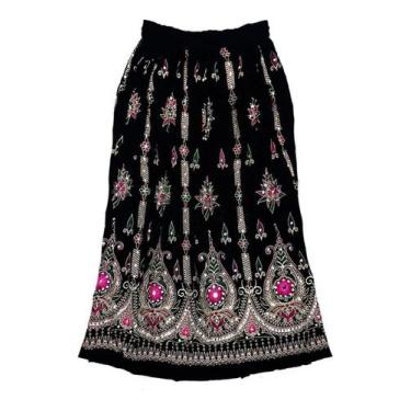 Imagem de Saia Indiana Cigana de Lantejoula - Azul Escuro GG - Neha, P, Preto, R