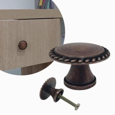 Imagem de Kit 8 puxador botão ponto bolinha para móveis - Telis Ferragens, COBRE