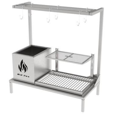 Imagem de Churrasqueira Parrilla Para Alvenaria 68X34 com Firebox + 1 Grelha Uru