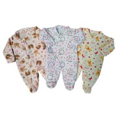 Imagem de Kit 3 Macacao para bebe Masculino menino em Soft dia a dia confortavel