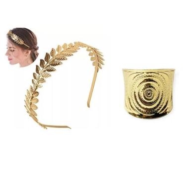 Imagem de Kit Arco Tiara Coroa Deusa Grega C/ 1 Bracelete - CM Presentes e Fanta