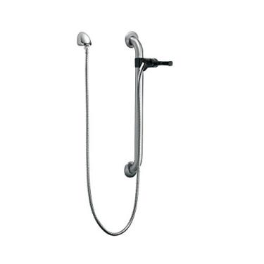 Imagem de DELTA FAUCET Chuveiro de mão RPW324HDF-LHD Delta de função única com barra de apoio e cotovelo, inoxidável