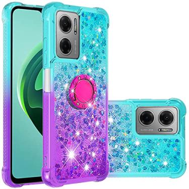 Imagem de Monwutong Capa de telefone para Xiaomi Poco M4 5G, capa para Redmi Note 11E 5G, brilhante brilhante efeito areia movediça TPU capa de proteção com quatro cantos capa de proteção para Poco M4 5G/Redmi