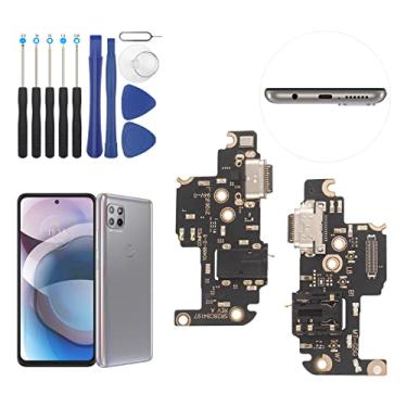 Imagem de Conector Dock para Motorola Moto One 5G ACE Porta de Carregamento USB Cabo Flex Substituição para Motorola G 5G XT2113 Tipo C Conector Dock Board com Kit