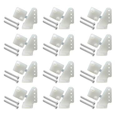 Imagem de 12Sets Nylon Control Horns L11×W11×H20mm 4 Holes Positions for RC Plane Airplane Scale Model DIY Parts Accessories with M2x20mm Screw
